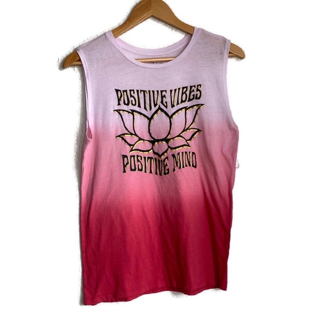 NWT Positive Vibes Lotus Pink Ombré Muscle Tank Sz S